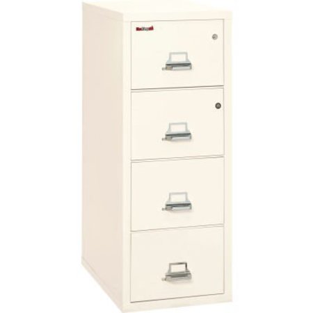 FIRE KING Fireking Fireproof 4 Drawer Vertical Safe-In-File Legal 20-13/16"Wx31-9/16"Dx52-3/4"H Ivory White 4-2131-CIWSF